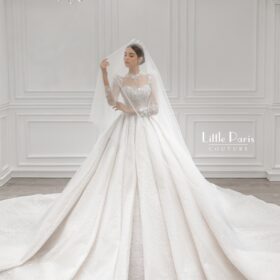Tulle Ball gown with long sleeves